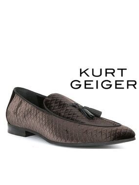 NWOB $245  Kurt Geiger London, the Men's Henry Quilted Velvet Tassel Loafers